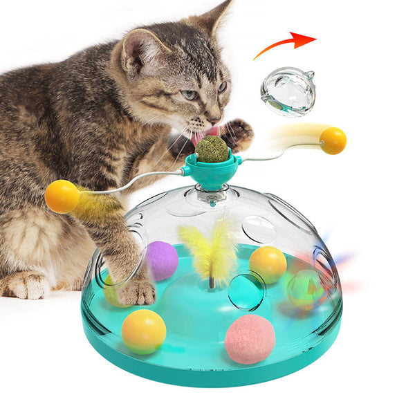 Meows Windmill Funny Cat Toys Interactive Multifunctional Turntable Pet Educational Toys With Catnip Luminous Ball Pinwheel Toys Pet Products - Premium 0 - Just $61.34! Shop now at Animal Bargain