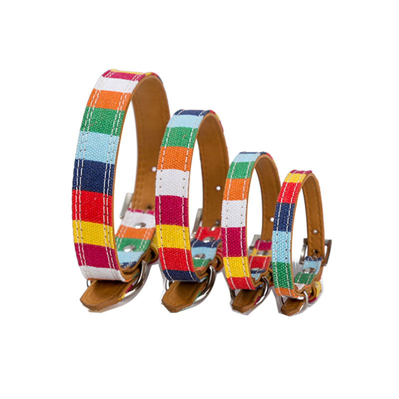 Leather Pet Dog collar Designer perro Collar Size S M L Leather Plain collar for big small dog Colorful Rainbow pu Dog collar - Premium Collars + Leashes - Just $10.11! Shop now at Animal Bargain