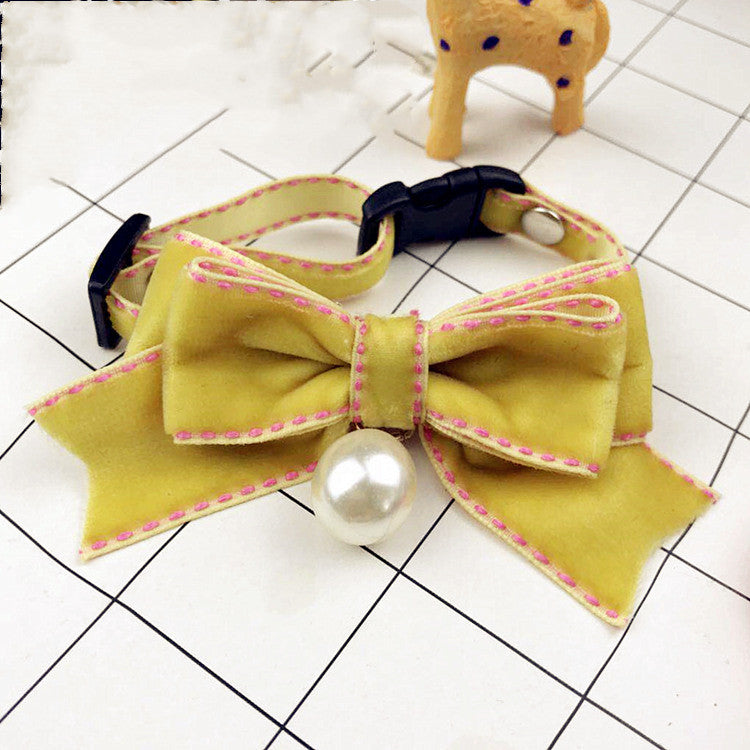 Pearl Bow Collar For Cats And Dogs - Premium Collars + Leashes - Just $33.13! Shop now at Animal Bargain