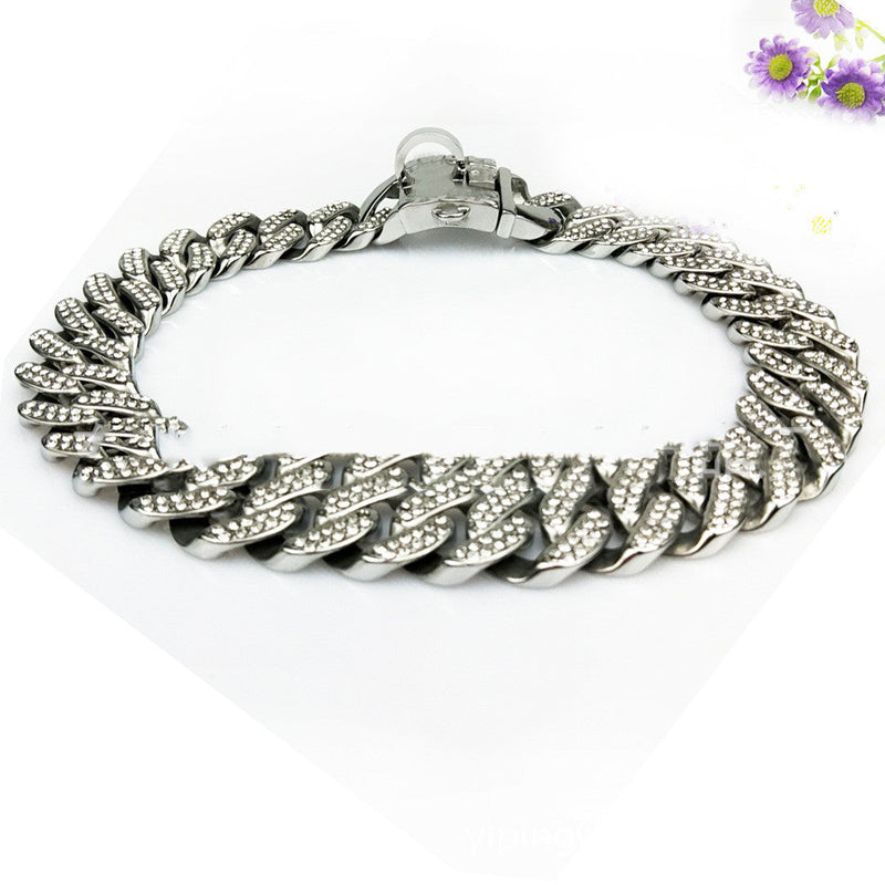 Casting Diamond Dog Chain Neck Ring Mirror Light Dog Necklace - Premium all pets - Just $211.23! Shop now at Animal Bargain