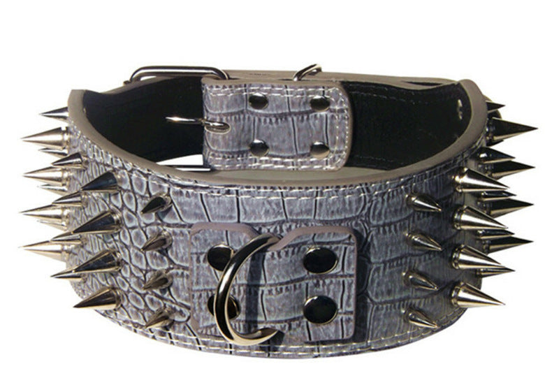 Four-row spiked pet collar with anti-bite rivet dog collar - Premium Collars + Leashes - Just $27.11! Shop now at Animal Bargain