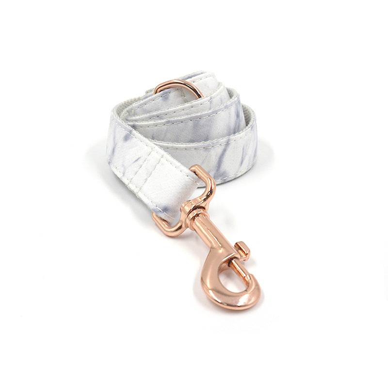 Rose Gold Buckle Marble Dog Collar Pet Collar Leash Set Bow - Premium Collars + Leashes - Just $74.55! Shop now at Animal Bargain