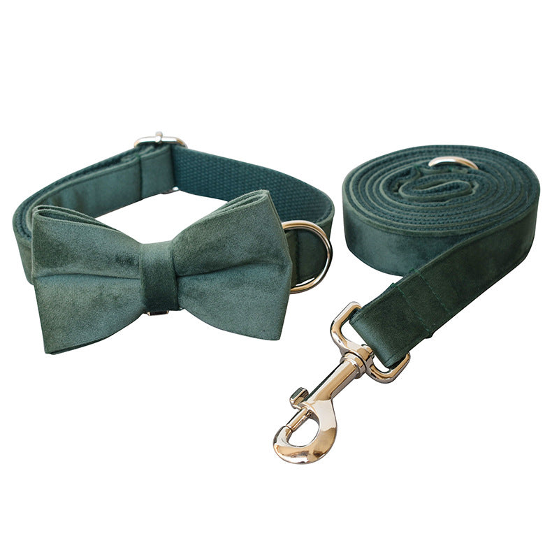 Green Velvet Dog Collar Dog Leash Pet Collar - Premium Collars + Leashes - Just $14.92! Shop now at Animal Bargain