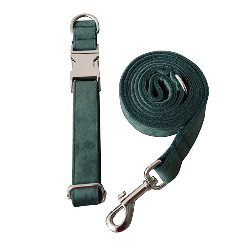 Green Velvet Dog Collar Dog Leash Pet Collar - Premium Collars + Leashes - Just $14.92! Shop now at Animal Bargain