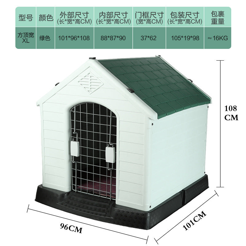 Dog House Outdoor Plastic Dog Kennel Four Seasons Universal Dog House Outdoor Rainproof Large Kennel Dog Cage Summer Removable And Washable - Premium  - Just $384.75! Shop now at Animal Bargain