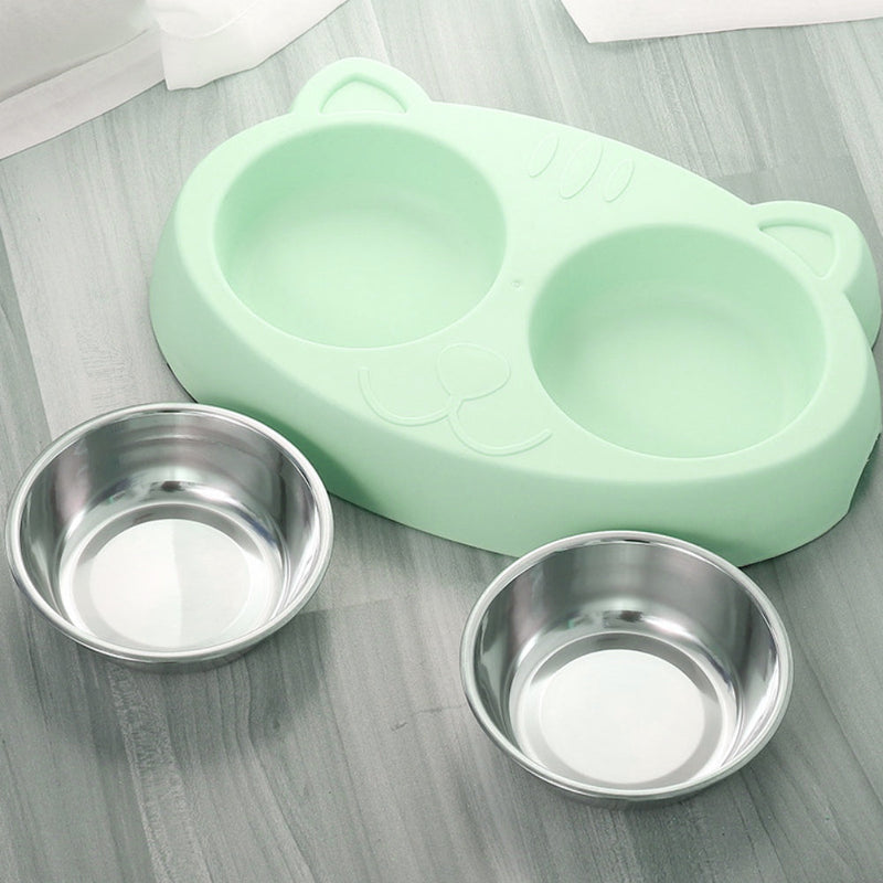 Dog Bowls Double Dog Water And Food Bowls Stainless Steel Bowls With Non-Slip Resin Station, Pet Feeder Bowls For Puppy Medium Dogs Cats - Premium all pets - Just $106.89! Shop now at Animal Bargain