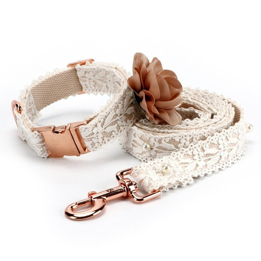 Lace Flower Pet Cat And Dog Chest Harness Leash Set - Premium Collars + Leashes - Just $91.62! Shop now at Animal Bargain