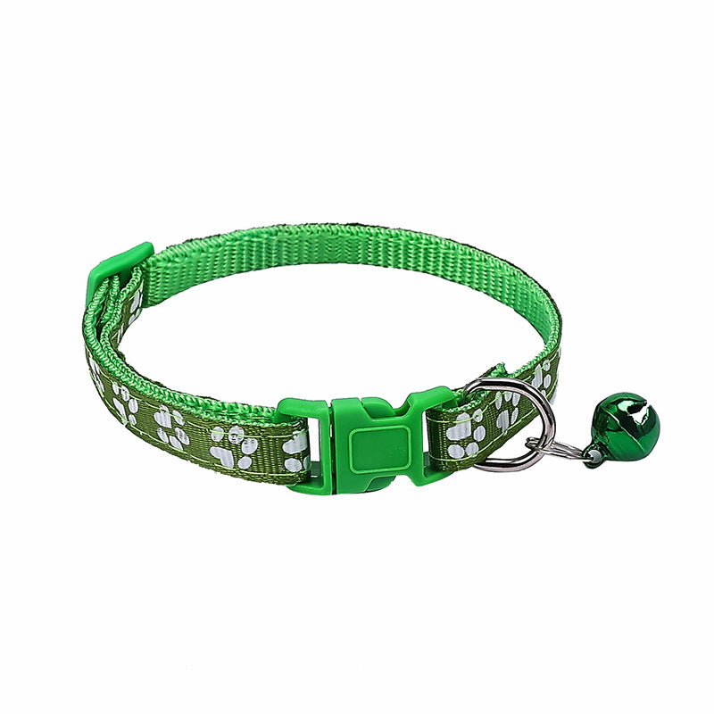 Dog Footprint Printing Applique Bell Collar - Premium all pets - Just $14.07! Shop now at Animal Bargain