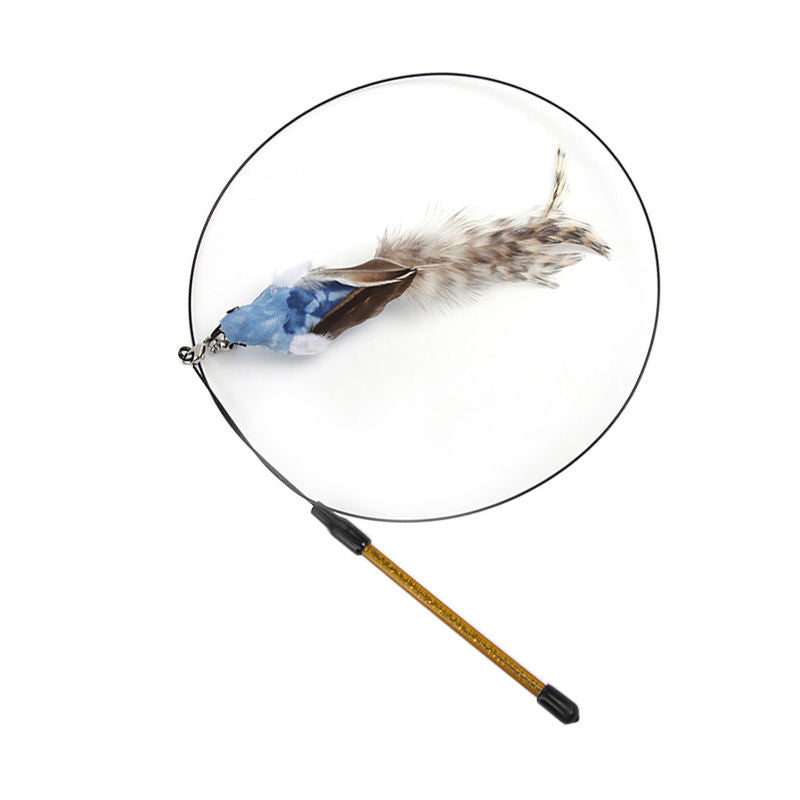 Steel Wire Feather Funny Cat Stick Long Rod - Premium Beds - Just $13.45! Shop now at Animal Bargain