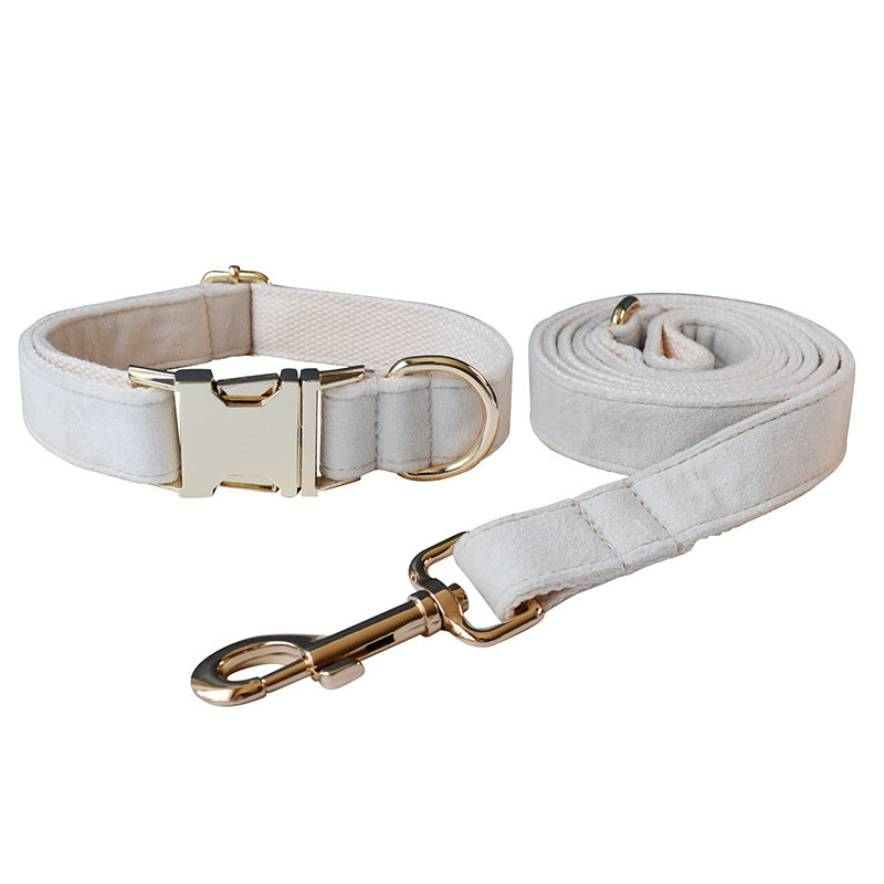Milky White Velvet Dog Collar Alloy Buckle Pet Supplies - Premium 0 - Just $12.74! Shop now at Animal Bargain