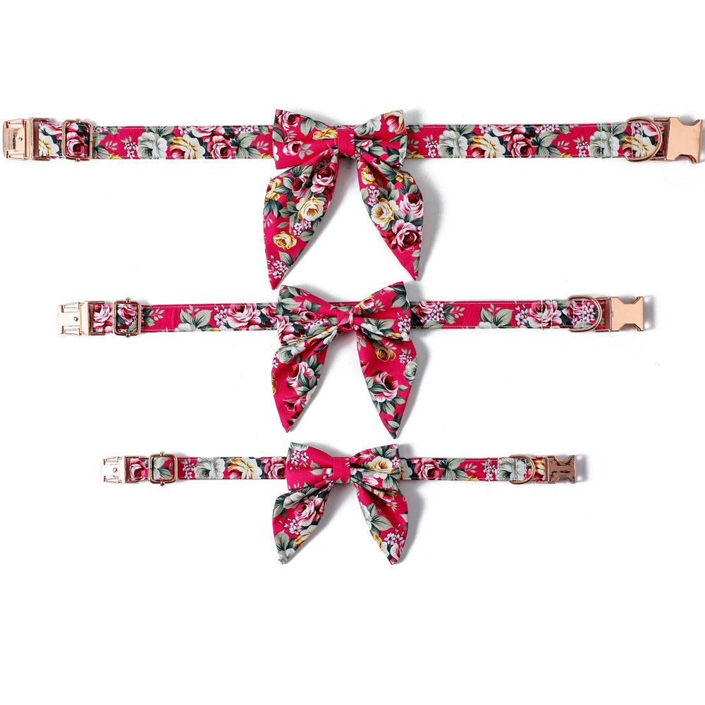 Cotton Rose Gold Buckle Dog Collar - Premium all pets - Just $26.50! Shop now at Animal Bargain
