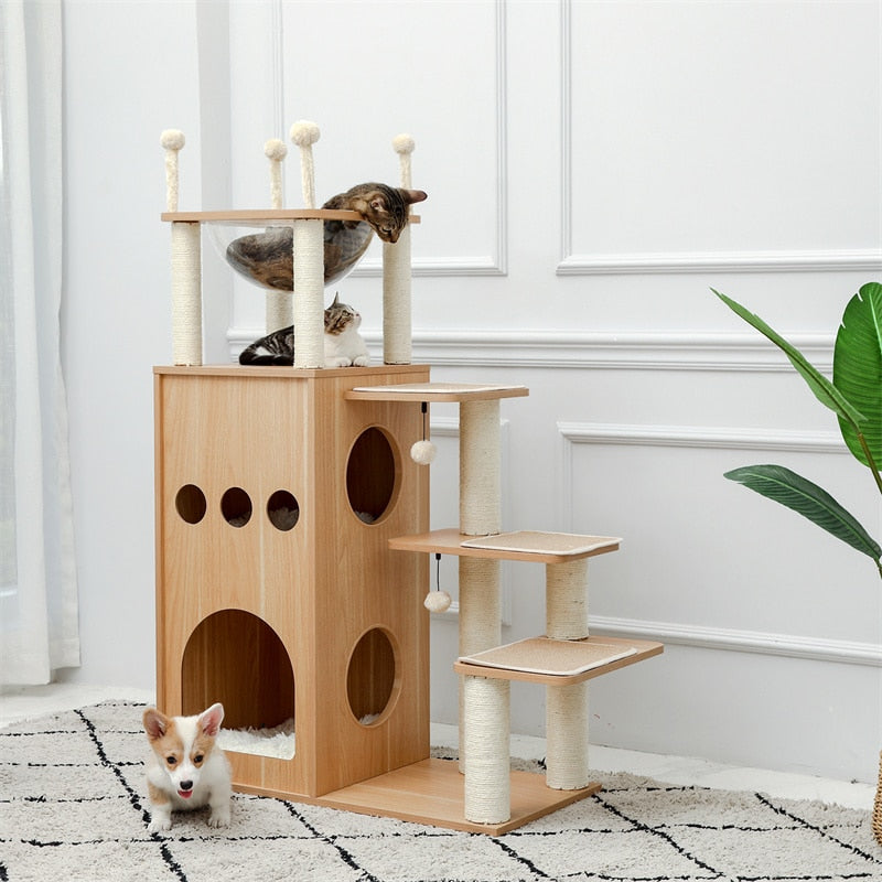 Rocket Styling Cat Tree Condo Scratching Post Multi-level Cat Towel Cozy Perches Climbing Tree Toys Activity Furniture Protector - Premium Pet Toys - Just $35.10! Shop now at Animal Bargain