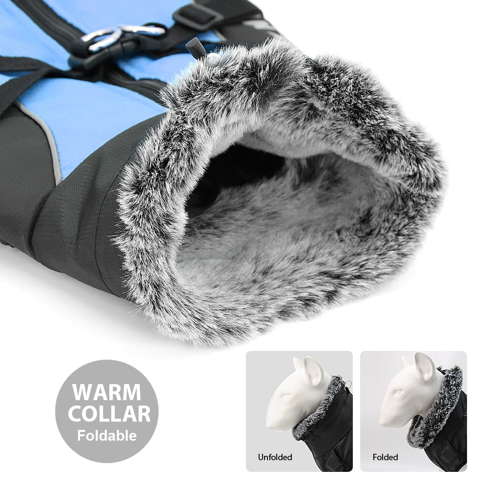 Warm Pet Clothes Winter Thicken Dog Coat Harness For Medium Large Dogs French Bulldog Big Dog Clothing Jacket Vest Waterproof - Premium Apparel + outfits - Just $21.60! Shop now at Animal Bargain