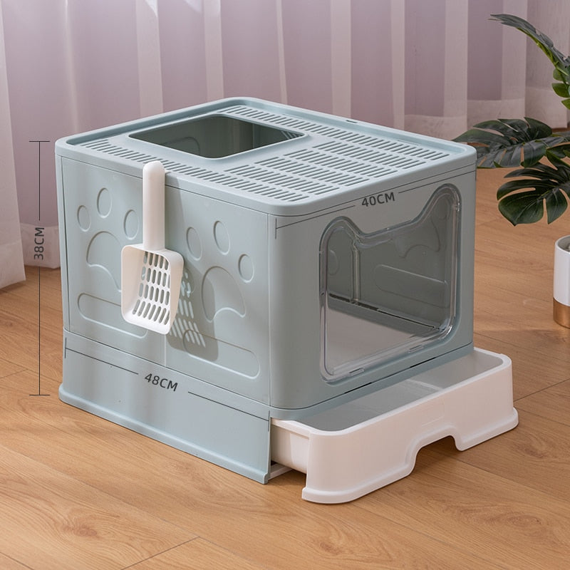 SHUANGMAO Pet Cat Toilet Fold Bedpan Anti Splash Cats Dog Drawer Tray with Scoop Kitten Clean Toilette Plastic Sand Box Supplies - Premium all pets - Just $228.15! Shop now at Animal Bargain