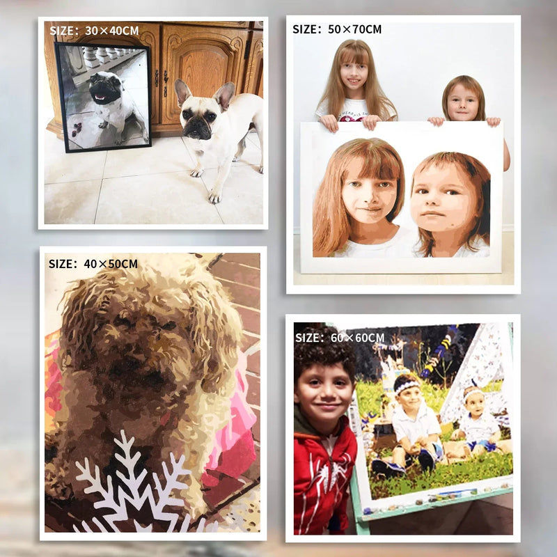 RUOPOTY Frame Painting By Numbers Photo Custom Picture DIY Personalised Canvas By Numbers Portrait Family Pets Photo Diy Gift - Premium All Pets - Just $11! Shop now at Animal Bargain