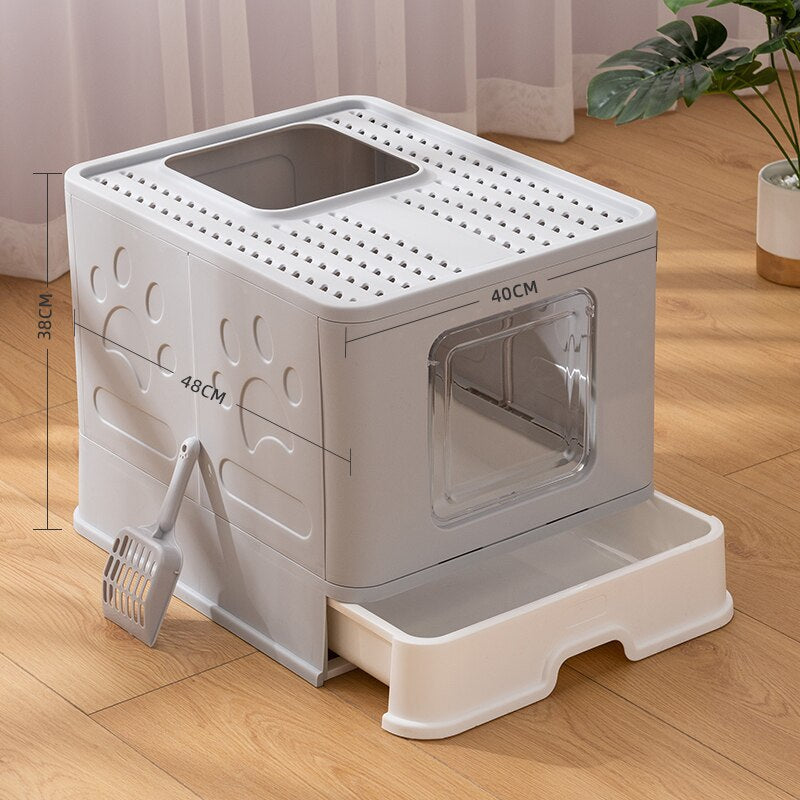 SHUANGMAO Pet Cat Toilet Fold Bedpan Anti Splash Cats Dog Drawer Tray with Scoop Kitten Clean Toilette Plastic Sand Box Supplies - Premium all pets - Just $228.15! Shop now at Animal Bargain