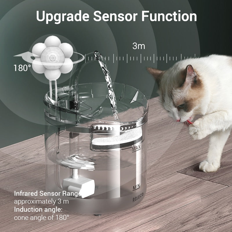 ROJECO Cat Water Fountain Automatic Pet Water Dispenser Pet Smart Drinker For Cats Auto Sensor Cat Drinking Fountain Accessories - Premium all pets - Just $51.30! Shop now at Animal Bargain