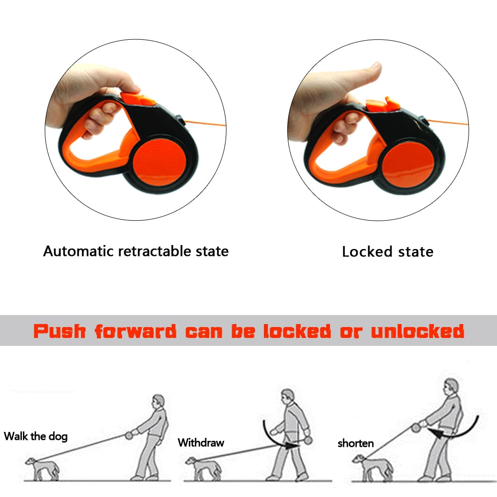 Retractable Dog Leash Automatic Extending Nylon Puppy Pet Dog Leashes Lead Dog Walking Running Leash Traction Rope 3m 5m 8m - Premium all pets - Just $14.85! Shop now at Animal Bargain
