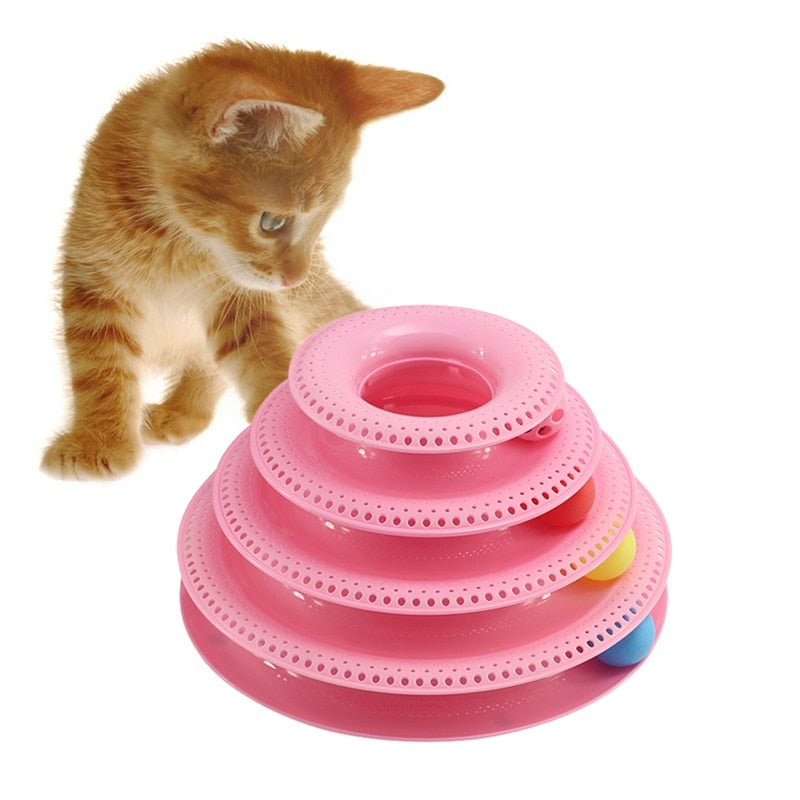 3 Levels Cat Pet Toy Cat Toys Intelligence Triple Play Disc Cat Toy Balls Cat Crazy Ball Disk Interactive Toy for IQ Traning - Premium Pet Toys - Just $33.75! Shop now at Animal Bargain