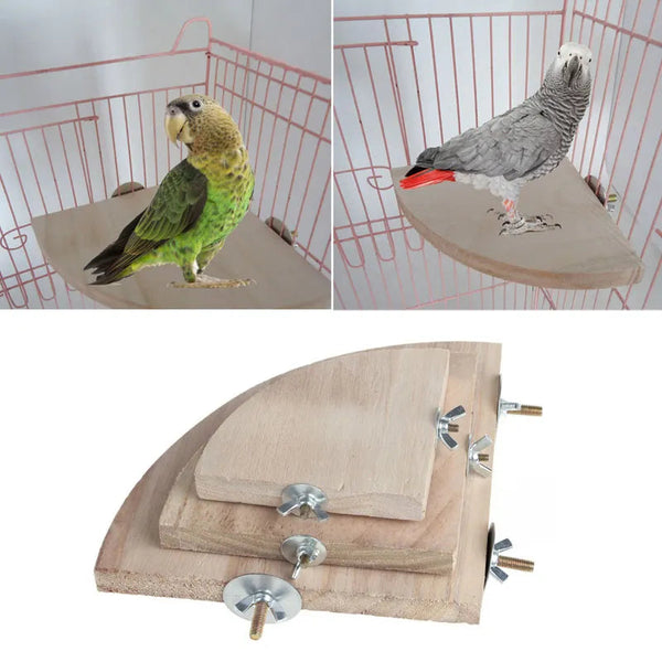 1Pc New Pet Bird Parrot Wood Platform Stand Rack Toy Hamster Branch Perches For Bird Cage Toys 3 Sizes Pet Supplies - Premium  - Just $27! Shop now at Animal Bargain