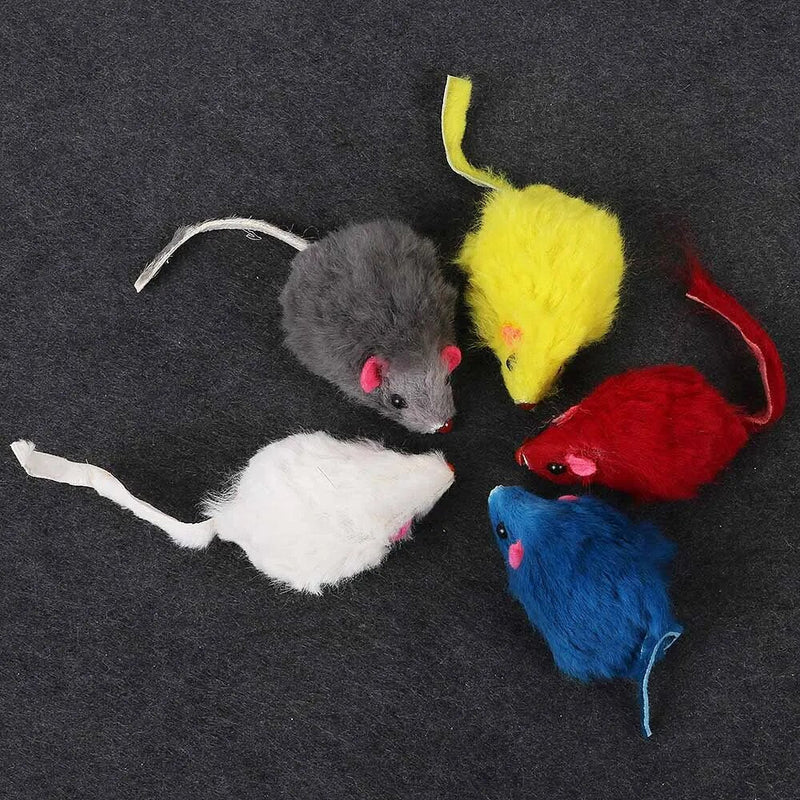 10Pcs/Set Funny Rabbit Fur False Mouse Pet Cat Toys Mini Funny Playing Toys For Cats Kitten Pet Accessories - Premium All Pets - Just $27! Shop now at Animal Bargain