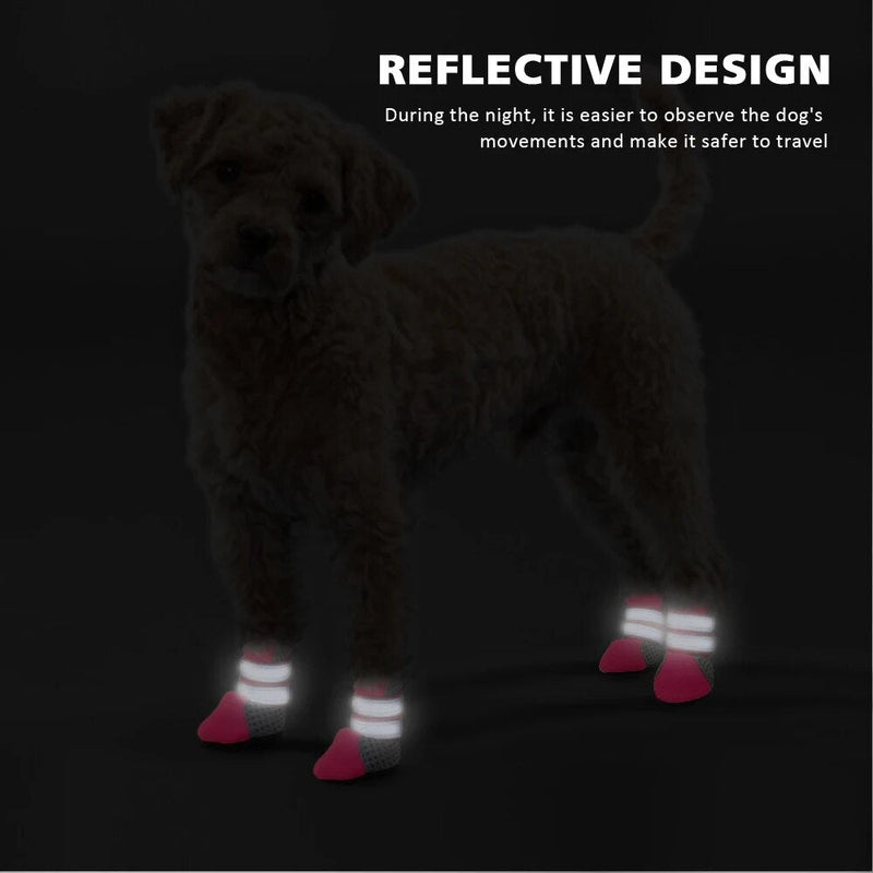 4 pcs Small Dog Shoes Puppy Boots Reflective Anti Slip Cats Pet Shoes Socks Sneaker Paw Protector For Chihuahua Yorkshire - Premium All Pets - Just $32.40! Shop now at Animal Bargain