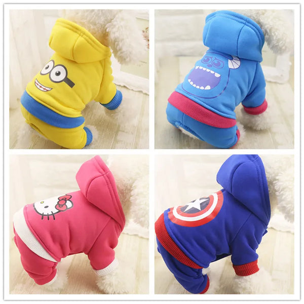 New Dog Hoodies Warm Winter Dog Clothes Fleece 4 legs Dogs Costume Cute Pet Coat Jacket Cartoon Jumpsuit Clothing for Puppy Dogs - Premium  - Just $29.70! Shop now at Animal Bargain