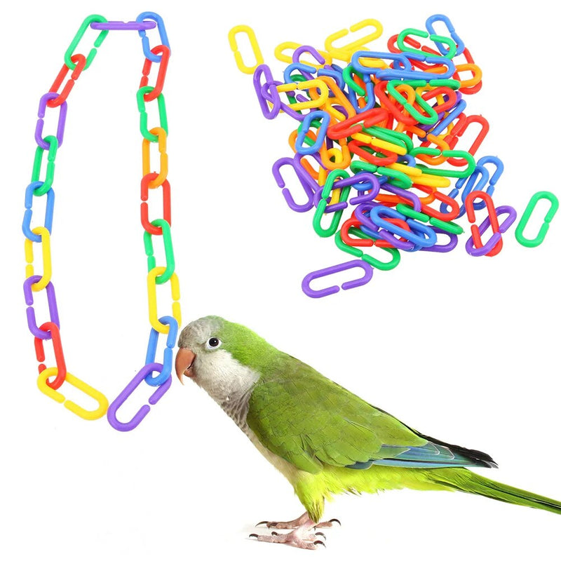 100Pcs/lot Plastic Parrot Toys C-clips Hooks Chain C-links Sugar Glider Rat Parrot Bird Toy Parts Parakeet Bird Accessories - Premium  - Just $27! Shop now at Animal Bargain