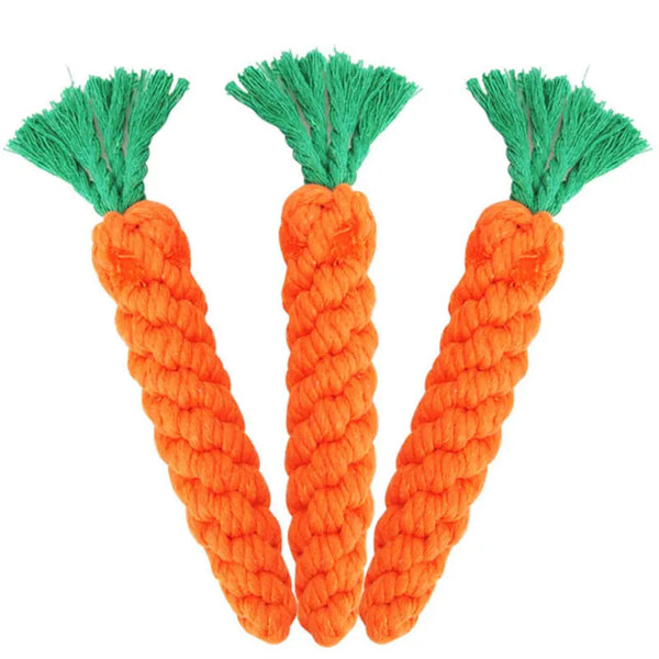 1 pcs Carrot Shaped Knot Ropes Pet Dog Toys Chew Cat Toy Safe Toys for Small Dogs Molar Biting Playing Products Dog Accessories - Premium  - Just $31.05! Shop now at Animal Bargain