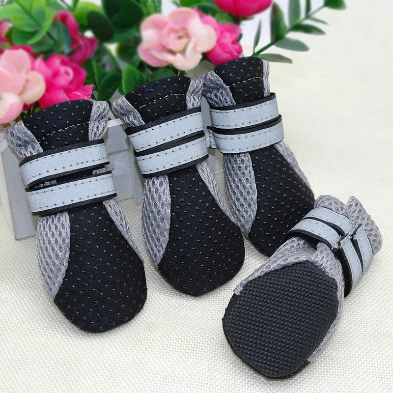 4 pcs Small Dog Shoes Puppy Boots Reflective Anti Slip Cats Pet Shoes Socks Sneaker Paw Protector For Chihuahua Yorkshire - Premium All Pets - Just $32.40! Shop now at Animal Bargain