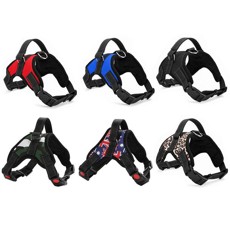 Reflective Dog Harness Adjustable Nylon K9 Harness Collar Leash Dog Leads for Small Large Dogs Walking Running Pets Accessories - Premium all pets - Just $33.75! Shop now at Animal Bargain