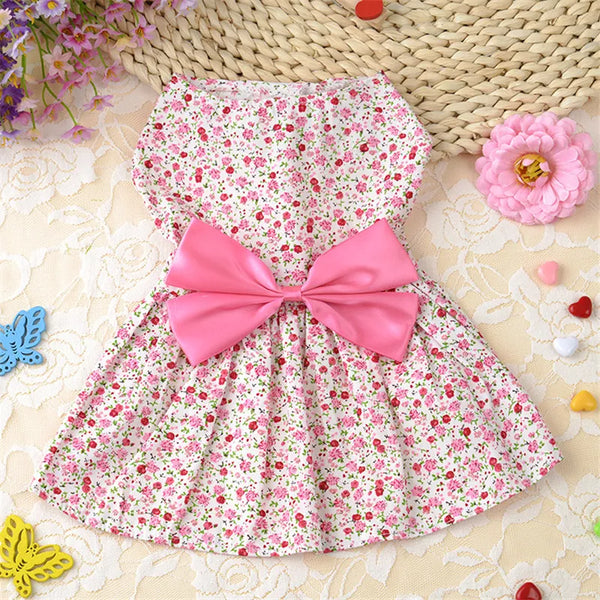 Lovely Floral Pet Dog Dress Vestidos For Small Dogs Summer Chihuahua Pug Yorkie Clothing Puppy Cat Clothes Dog Wedding Dresses - Premium  - Just $28.35! Shop now at Animal Bargain