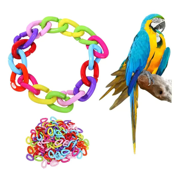 100Pcs/lot Plastic Parrot Toys C-clips Hooks Chain C-links Sugar Glider Rat Parrot Bird Toy Parts Parakeet Bird Accessories - Premium  - Just $27! Shop now at Animal Bargain
