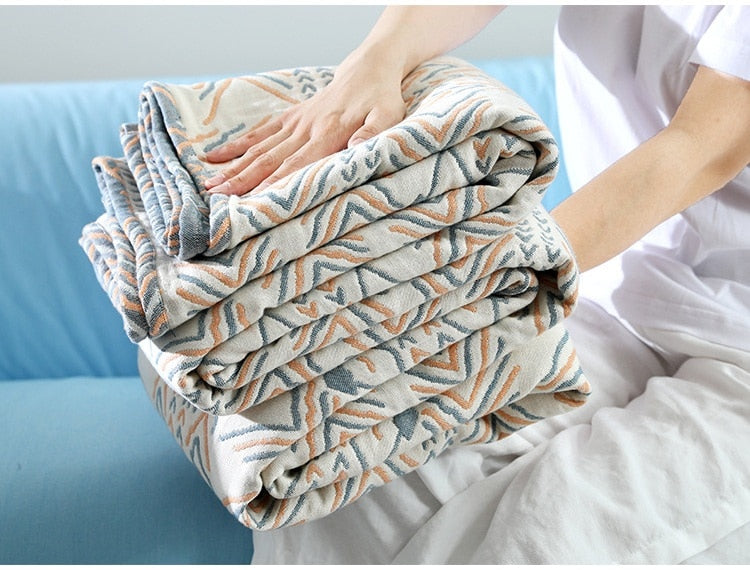 Junwell 100% Cotton Muslin Summer Blanket Bed Sofa Travel Breathable Chic Bohemia Large Soft Throw Blanket Para Blanket - Premium all pets - Just $51.30! Shop now at Animal Bargain