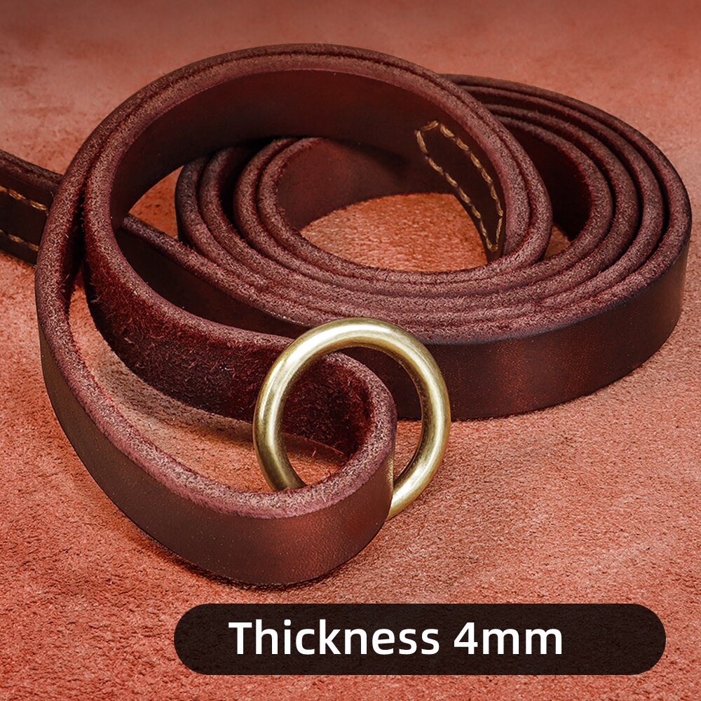 150cm Strong Pet Dog Leash Real Leather Dogs Lead Rope Large Dogs Walking Running Leashes for Pitbull German Shepherd S M L - Premium all pets - Just $16.20! Shop now at Animal Bargain