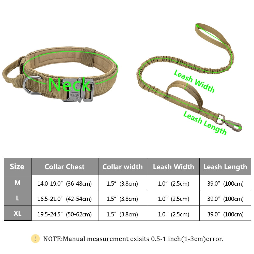 Strong Dog Military Tactical Collar Pet Bungee Leash Durable Nylon Pet Training Collars With Handle Large Dogs French Bulldog - Premium all pets - Just $16.20! Shop now at Animal Bargain