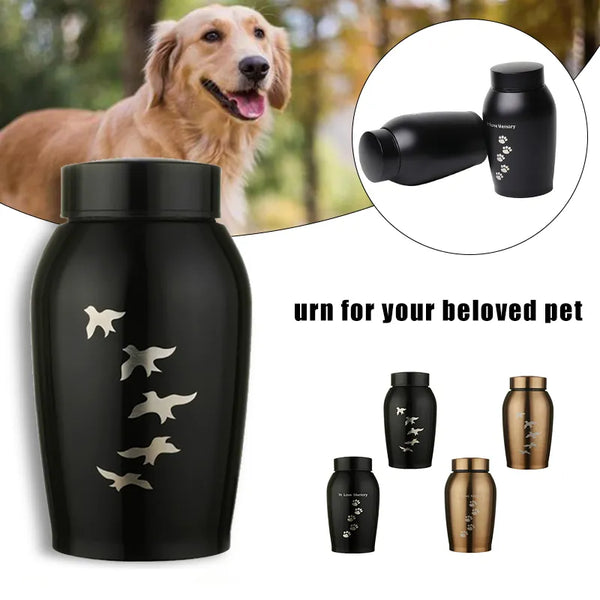 Cremation Ashes Urn Stainless steel Pets Dog Cat Bird Mouse Urn Keepsake Casket Columbarium Pets Memorials Red/Silver/Gold/Black - Premium All Pets - Just $13.50! Shop now at Animal Bargain