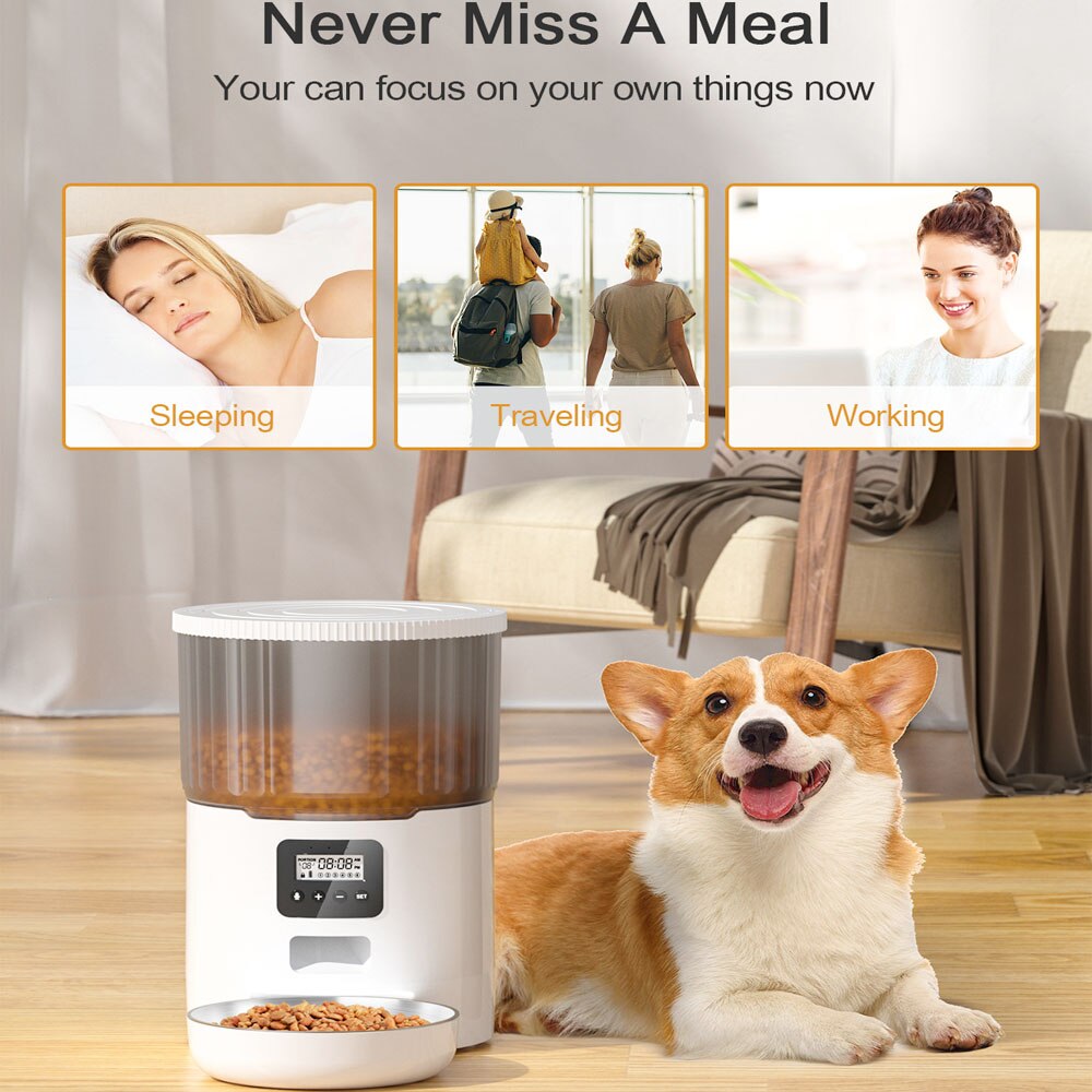 4L Pet Feeder Tuya WIFI Automatic Dog Food Dispenser Smart Cat Feeder 2L Cat Automatic Drinking Fountain Dog Water Feeder - Premium all pets - Just $44.55! Shop now at Animal Bargain