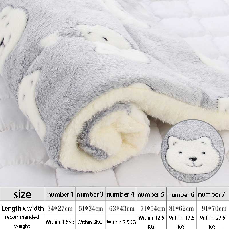 Soft Flannel Thickening Pet Soft Fleece Pad Pet Blanket Mattress Puppy Cat Sofa Mat Home Carpet Warm Sleep Set Dog Bed - Premium all pets - Just $36.45! Shop now at Animal Bargain