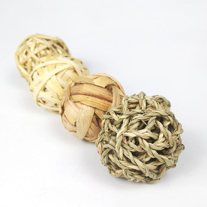 10 Styles 7CM Chewing Braided Ball Guinea Pig Rabbit Hamster Small Animal Play Pet Interactive Chew Toy Natural Grass Ball - Premium all pets - Just $27! Shop now at Animal Bargain