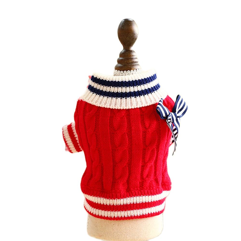 Small Dog Cat Knited Sweater Jumper with Bow Design Puppy Hoodie Winter Warm Clothes Apparel - Premium Apparel + outfits - Just $29.70! Shop now at Animal Bargain