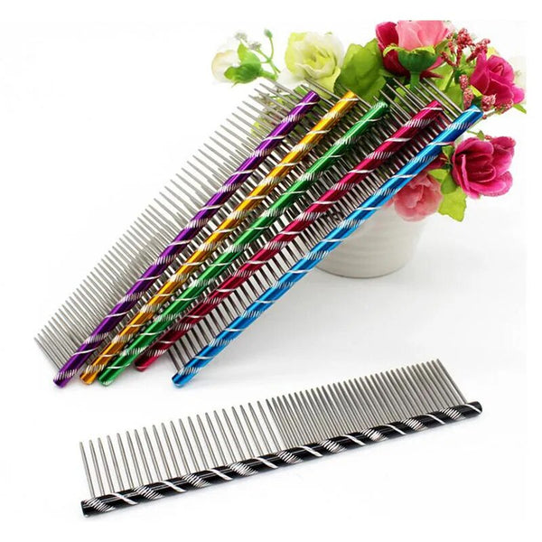 10pcs 19cm/16cm Pet Dog Comb Bright Multi-Colored Stripe Grooming Comb For Shaggy Cat Dogs Barber Grooming Tool - Premium  - Just $39.15! Shop now at Animal Bargain