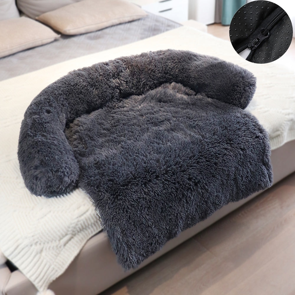Removable Plush Pet Dog Bed Sofa for Large Dogs House Mat Kennel Winter Warm Cat Bed Pad Washable Dog Cushion Blanket Sofa Cover - Premium Beds - Just $45.90! Shop now at Animal Bargain