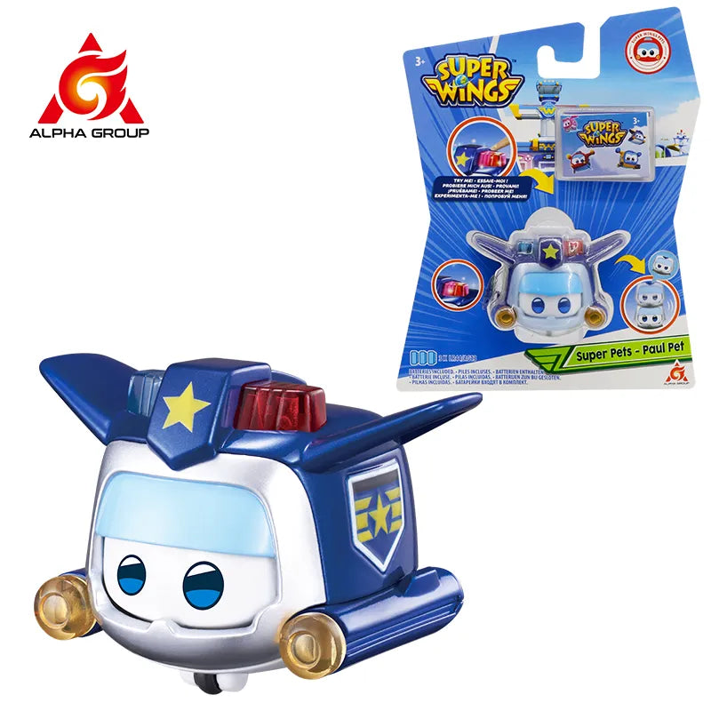 Super Wings Mini Super Pets Jett With lights Push button for Change Emotion Action Figures Stackable Toys For Children Gifts - Premium All Pets - Just $14.85! Shop now at Animal Bargain