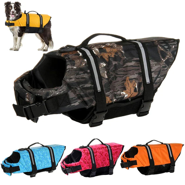 Dog Life Vest Summer Printed Pet Swimming Preserver Swimwear Large Dogs Clothing Puppy Clothes Costume Life Jacket Pets Supplies - Premium All Pets - Just $10.80! Shop now at Animal Bargain