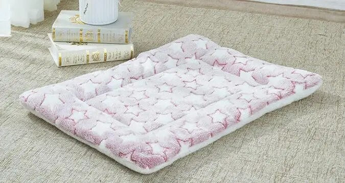 100*70cm Winter Lovely Pet Cushion dog Mat Warm Star Print Puppy Fleece Mattress small dogs Blanket Bed Cat Pad ZL289-1 - Premium  - Just $31.05! Shop now at Animal Bargain