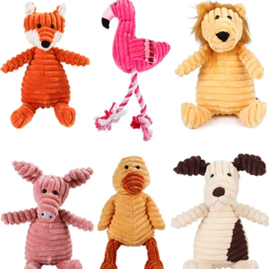 Corduroy Dog Toys for Small Large Dogs Animal Shape Plush Pet Puppy Squeaky Chew Bite Resistant Toy Pets Accessories Supplies - Premium Pet Toys - Just $11! Shop now at Animal Bargain