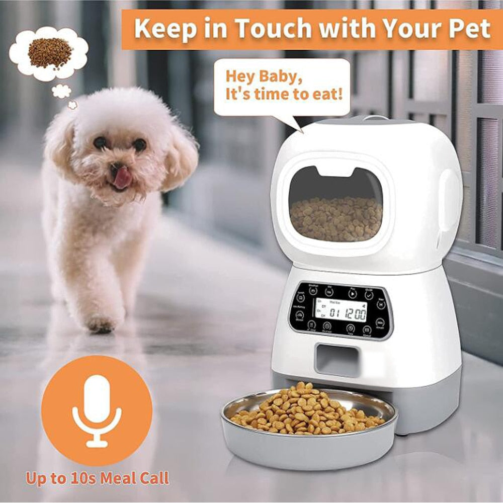3.5L Dog Automatic Feeder with Voice Timing Stainless Steel Bowl Cat Dry Food Dispenser Tuya APP Smart Pet Feeder Dog Feeder - Premium all pets - Just $68.85! Shop now at Animal Bargain