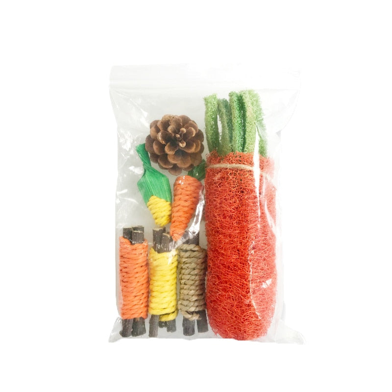 Small Animal Chew Toys Bundle For Rabbit Bunny Hamster Guinea Chinchillas Tooth Cleaning Molar Grinding Toys Pet Accessories - Premium Pet Toys - Just $33.75! Shop now at Animal Bargain