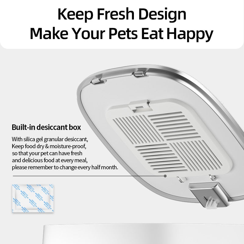 ROJECO Automatic Cat Feeder Pet Smart Cat Food Kibble Dispenser Remote Control WiFi Button Auto Feeder For Cats Dog Accessories - Premium all pets - Just $98.55! Shop now at Animal Bargain
